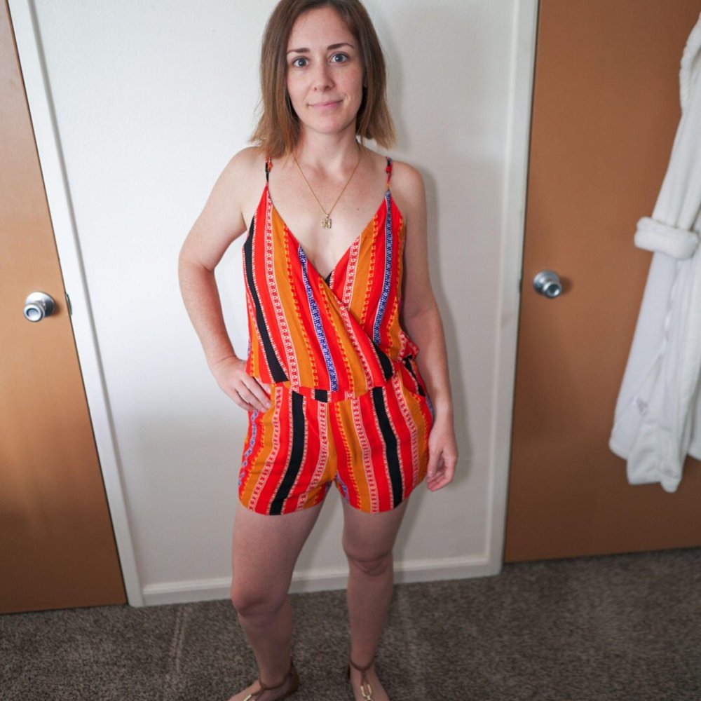 Print Wrap Romper